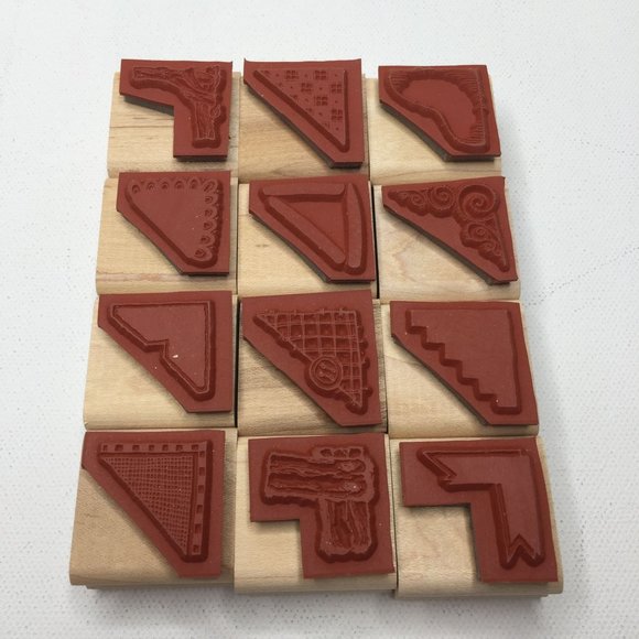 Stampin' Up 1998 Corners Rubber Stamp Set Scrapbooking Album Craft Quilt Ribbon - Picture 4 of 6